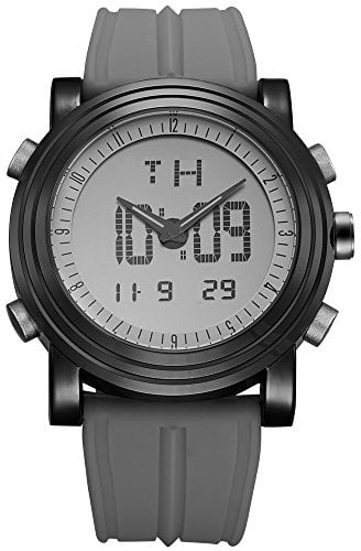 BUREI Ultradünne Herrenuhr – Minimalistisches Analog-Design, wasserdichtes Quarzwerk, Geschenk für Männer (Weiß/blau)