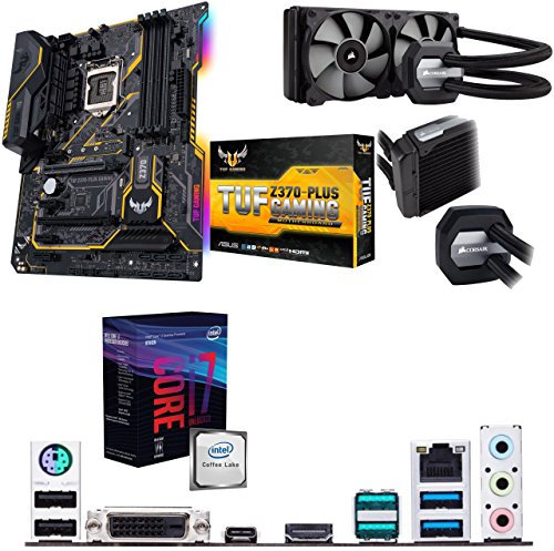 Components4All Intel Coffee Lake Core i7 8700K 4.9GHz Overclocked CPU, ASUS TUF Z370-PLUS GAMING Motherboard, Corsair H100i v2 Liquid Cooler Pre-Built Bundle NO RAM