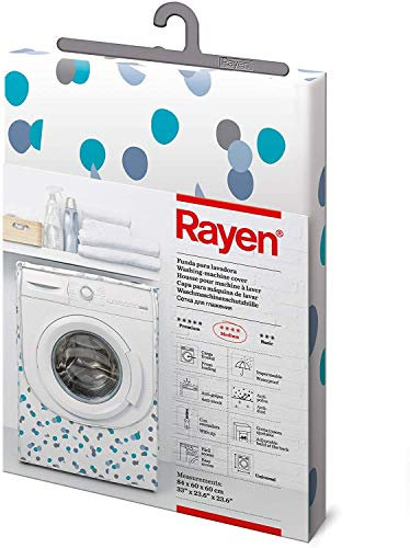 Rayen | Abdeckung für Frontlader-Waschmaschine | Schutzhülle für Waschmaschine und Trockner mit Reißverschluss | 84 x 60 x 60 cm