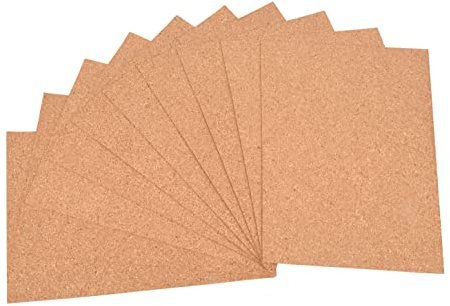 ewtshop® 10 Korkplatten im Format DIN4, 1mm dicke Korktafel für Bastelarbeiten, Karten, Tischdekoration und vieles mehr