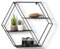 LIFA LIVING Hexagon Wandregal aus Metall mit 4 Böden, Schwarzes Schweberegal im Industrie Design, Sechseckiges Hängeregal als Wanddeko, 58 x 51 x 11 cm
