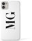 Tirita Personalised Hard Phone Case Compatible with iPhone 11 PRINTED GLITTER, NOT REAL GLITTER Fashion Stylish Monogram Black Font White