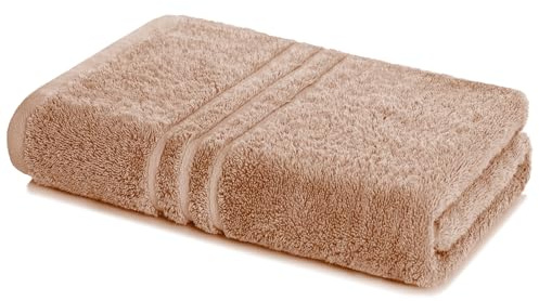 Lavea® Saunatuch 80×200 cm - Cappuccino | 100% Baumwolle – Großes Saunatuch für Damen & Herren, saugstarkes Frottiertuch, weich, waschbar, Frottierserie Elena