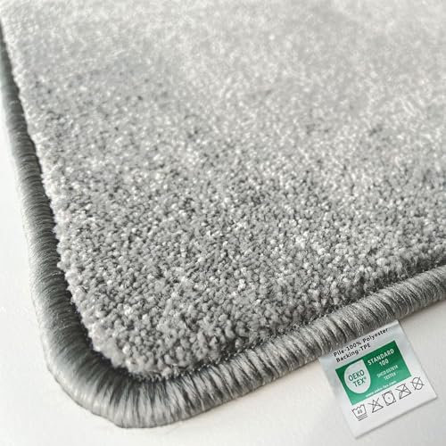 Tappeto da bagno Carousel a pelo alto, morbido e spesso, retro antiscivolo, disponibile in 10 colori e diverse dimensioni (50 x 80 cm, argento)