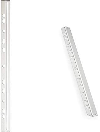 Durable 293502 Ordnungsschienen (für DIN A4) Packung à 50 Stück weiß & 292919 Klemmschiene mit Abheftleiste, für circa 30 Blatt A4, Packung à 8 Stück, transparent