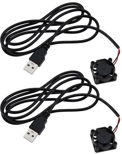 eMagTech 2 Pièces 2510 USB Ventilateur de Refroidissement Roulements Hydrauliques sans Balais Ventilateur de Refroidissement DC 25x25x10mm Micro Roulements Ventilateur de Refroidissement Turbo