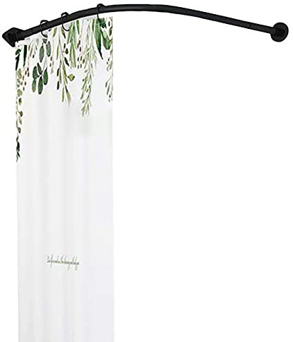Duschvorhangstange Gebogen L Form Badewanne Edelstahl Duschstange L Form Ohne Bohren Duschvorhanghalterungen Badewanne Teleskopstange Badewanne Halbrund Duschvorhang Stangen70 to 95cm x 70 to 95cm