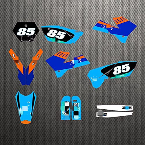 Hjunisshkm CH0331E1-5 Etiquetas de calcomanías de Motocicleta 3M Personalizadas Pegatinas Gráficos Graphic Decal Kit para KTM SXF 2005 2006 XCF 2006 2007 EXC 2005 2006 2007 XCW 2006 2007 HFDYJ