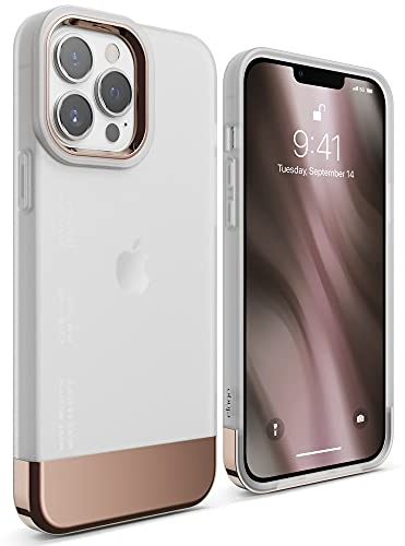 elago Glide Armor Case for iPhone 13 Pro Max | Drop Protection, Shockproof Protective TPU Cover, Upgraded Shockproof, Mix and Match Parts (Clear/Rose Gold)