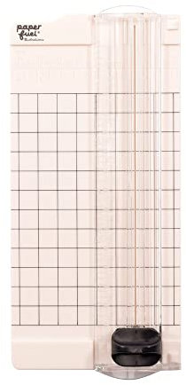 Paperfuel PF104005 Papierschneider mit Rillfunktion, 6,5x15, Schneiden und Falzen auf Papier, für Scrapbooking, Karten Basteln und mehr, Black/white, 6,5 x 15,3cm