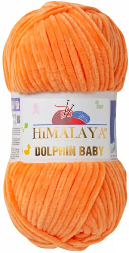 Strickfein Himalaya Dolphin Baby Wolle Garn Baumwolle Strickwolle zum Stricken häkeln (80316 Orange)