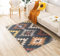 Nunubee Flooring Geometric Map Cotton And Anesthesis Sofa Carpet Bedroom Bedside Foot Pad Long Tatami Cushion Machine Washing 120 * 170Cm Black Ling-Floor Mat