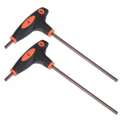 sourcing map 4mm Hex Key T-Handle Dual End Wrench Spanner, Metric S2 Steel 2 Pcs