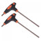 sourcing map 4mm Hex Key T-Handle Dual End Wrench Spanner, Metric S2 Steel 2 Pcs