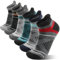 EBMORE Merino Wool Ankle Hiking Socks Compression Warm Thermal Thick Winter Running Moisture Wicking No Show Cushion Socks Gifts Stocking Fillers for Women Men 6 Pairs(Color Mix，L)