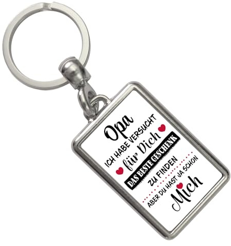 speecheese Opa - das beste Geschenk für dich bin ich Schlüsselanhänger ein schöner Schlüsselring als besondere Geschenkidee für ein Familienmitglied die von Herzen kommt