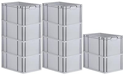 PROREGAL SuperSparSet 10x Eurobox NextGen Economy | Griffe geschlossen |HxBxT 32x40x60cm | 65 Liter | Eurobehälter, Transportbox, Transportbehälter, Stapelbehälter