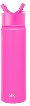 Simple Modern Trinkflasche mit Strohhalm | Wasserflasche Edelstahl Isolierte für den Sport Fitnessstudio | Summit | 650ml | Raspberry Vibes