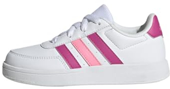 adidas Unisex Kids Breaknet Lifestyle Court Lace Shoes, Cloud White/Lucid Fuchsia/Beam Pink, 2.5 UK