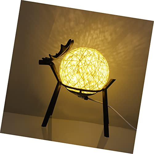 OSALADI LED-Dekor Party Süß Für Geformt Halter Nacht Schlafzimmer LED-Leuchten Hirsch Sternenhimmel Dekoration USB Ornamente Schreibtischlampe Rund Weihnachten Tisch Nachttisch Gewebtes