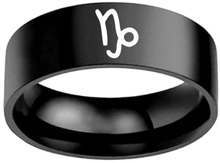 TONGRI 12 Sternbilder Ringe für Frau Mann Jungfrau Krebs Steinbock Schütze Löwe Fische Waage Skorpion Stahl Paar Ring