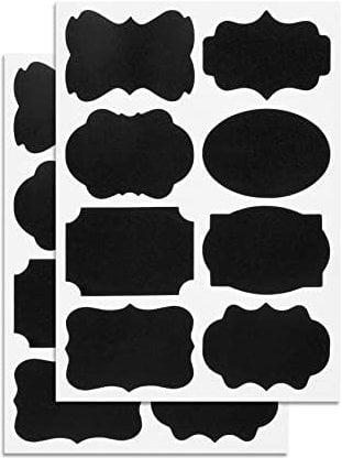 16 Pcs Labels for Jars, Pantry Labels, Food Label Stickers, Reusable Chalkboard Label for Kitchen, Bottles,Food Containers
