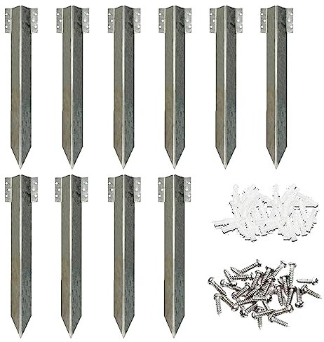 Landscaping Stakes,10Pcs Heavy Duty Sleeper Stakes,Steel Metal Fixing Peg Timber Corner Timber,Driveway Path Edging Railway Sleeper Brackets