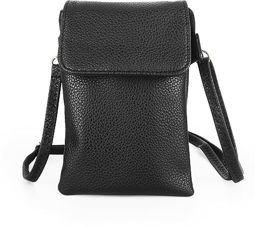 Damen Handy Umhängetasche, Kleine Handtaschen zum Umhängen, Mini Tasche Multifunktionale Handytasche, Handtasche Damen Umhängetasche Schwarz Mit Vielen Fächern Und Kartenfächer