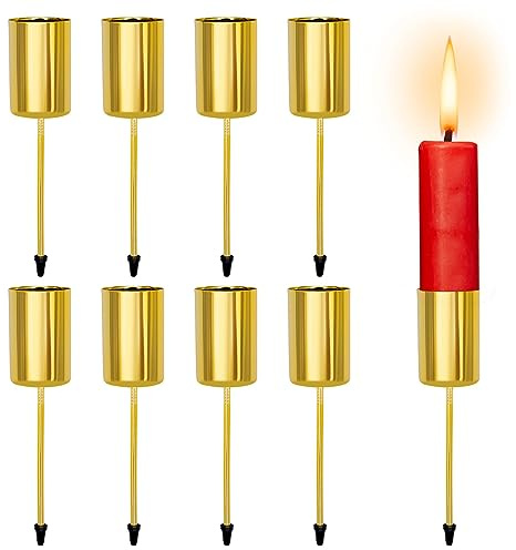 8er Set Kerzenhalter Adventskranz Stabkerzen Kerzenständer Stabkerzen Kerzenstecker Adventskranz Stabkerzenhalter für DIY Adventsgirlande Blumentopf Weihnachtsdekoration