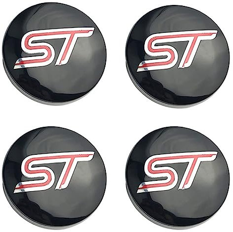 KAJAME 4 Stück ABS-Kunststoff Auto Center Radnabenkappen Kompatibel mit für Ford ST Fiesta EcoSport Explorer Escort Kuga Focus 1 2 3 mk2 mk3 mk4 mk5 mk7 54mm 60mm Center Nabenkappen Felgendeckel