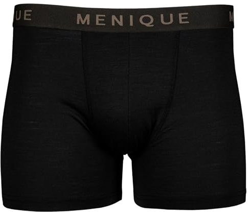 menique Biancheria intima in lana merino da uomo Boxer Mutande Mutande per uomini Boxer Biancheria intima morbida traspirante inodore per uomini, Nero , XXL