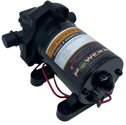 PowerMax Shurflo 4008 101-A65/E65 | 12 V 3 Gallonen Wohnmobil-Ersatz-Wasserpumpe, 1,9 l pro Minute, 55 psi, leicht, geeignet für Wohnmobil, Marine und Nicht tragbare Wasseranwendungen