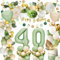 Deko 40.geburtstag Frau,40.Geburtstag Männer Frauen,Luftballon 40.Geburtstag Grün Gold,Geburtstag 40 Deko,Geburtstagsdeko 40 mit Happy Birthday Banner,Papier Pompom für 40.Geburtstag Dekorationen