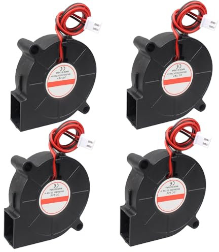 Jopto 4PCS 3D Printer Cooling Blower Fan 50x50x15mm 5015 DC Voltage Brushless 24V Silent Mini Blown Radial Cooling Fan With 2 Pin Terminal for Heat Dissipation of 3D Printer With 30cm/11.81inch Cable