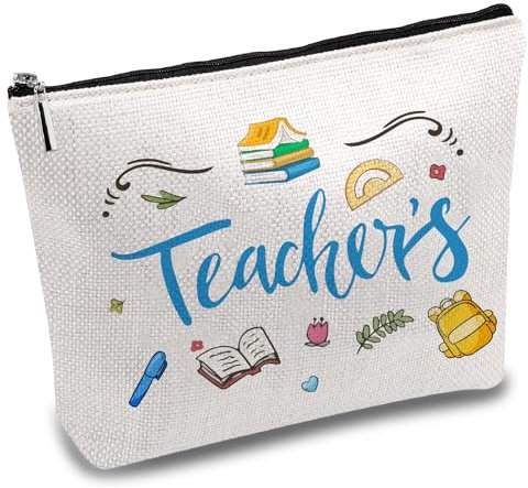 CREATCABIN Federmäppchen Für Lehrer,Make-Up-Tasche,Kosmetiktasche Segeltuch,Mehrzweck-Stifteetui,Reißverschluss,Kulturbeutel,Reisetasche,Geldbörse,Beutel,Tragbares Survival-Kit,Groß Geschenk 25x18cm