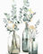 DAERLE Peinture par Numéros pour Adulte Fleur aquarelle, Kits de Peinture au Numéro Vase Plante Avec Pinceaux Peinture de Dessin de Pigment Acrylique, Vloisirs Créatifs Adultes 30x40cm