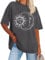 florynova Womens Tops Summer Oversized Tshirt Crewneck Short Sleeve Casual Blouse（Dark Grey Moon，S