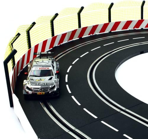 Overdrive-Racing Fangzaun 2m kompatibel mit Carrera Digital 124 132 EVO Kurven Geraden Zaun Bande Slotcar