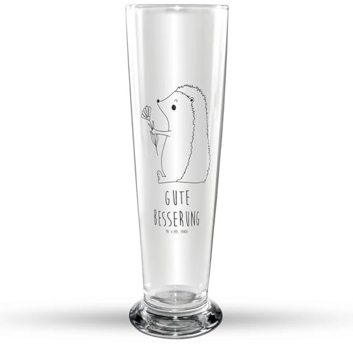 Mr. & Mrs. Panda Bierglas Igel Blumen - Geschenk, Gute Besserung, Bier Glas, Krankheit, Krankenhaus, Tiere, Vatertag, Gute Laune, lustige Sprüche,