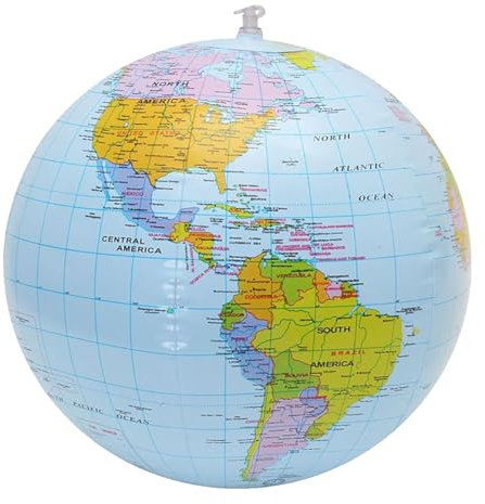 Sarini 2 Stück aufblasbare Weltkugel, aufblasbarer Globus, Wasserball-Weltkugel, zum Spielen oder Unterrichten am Strand, Geburtstagsfeiern, naturwissenschaftlicher Geographieunterricht