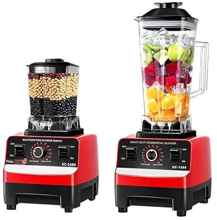Professioneller Inox Blender 2000W, Multifunktions-Mixblender, Geschwindigkeitsregulierung, Automatische Reinigung, Glasblender 2L ohne BPA, Smoothie Blender für Obst
