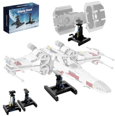 FCEYOUT Display Ständer für X-Wing Fighter 75301, TIE Bomber 75347, Mando N-1 Fighter 75325, Verstellbarer Winkelhalter, 2 Pack, für 7+ Jahre, Science-Fiction, 2 Stück