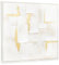 Briful 60 x 60cm Große Canvas Gemälde Abstrakte Geometrie mit Gold – Zeitgenössische Wandkunst auf Leinwand für Home Hotel Office Wanddekoration