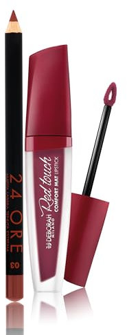 Deborah Milano Makeup Red Touch Lipstick flüssiger Lippenstift, matt, 15 Glam Mauve, intensive Farbe und kein Transfer, 4,5 g, und 24 Stunden, 03 Brown, wischfest und ultra-pigmentiert, 1,5 g