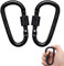2 Stück Federhaken,Karabiner Schlüsselanhänger,Karabiner aus Aluminium,Karabiner mit Schraubverschluss,Rucksack,Schlüsselanhänger,Wasserkocher,Zelt, Seil,etc.Anschluss(Schwarz)