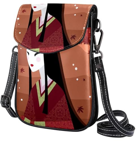 GIOKQB Damen Klein Umhängetasche Japanische Frau Schultertasche Handytasche Zum Umhängen Mini Crossbody Tasche