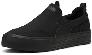 Puma Men's Court Classic Vulc Slip ON Sneaker, Puma Black-Puma Black, 9.5