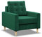 Mebligo - Sessel Wohnzimmer Blank, Sessel mit Schaumstoffpolsterung, Einfacher Relaxsessel, Fernsehsessel im Skandinavischen, Loungesessel Moderne, Sessel & Stühle - dunkelgrün (Kronos 19)