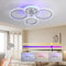 ZAITINZ Deckenlampe Led,50W Wohnzimmerlampe Decke,3000K-6000K Deckenleuchte Dimmbar mit fernbedienung,4 Ringe Led Deckenleuchte,2-lagiges Design Moderne Deckenleuchten,60 * 40CM,Chrom