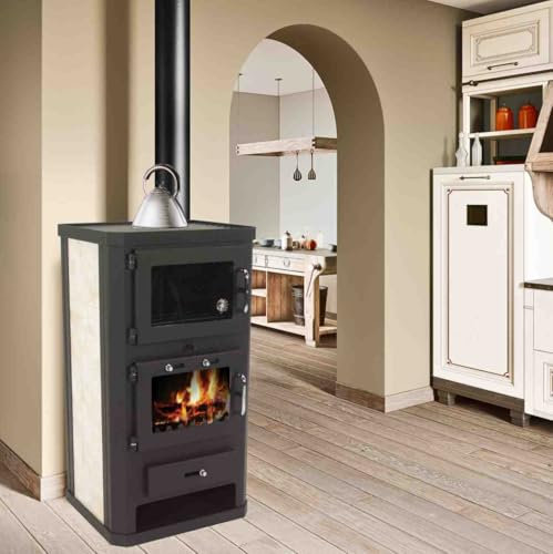 Kaminofen 10kW Backfach + Herdplatte Kachelofen Heizofen Holzofen EEK A 56312 AWZ